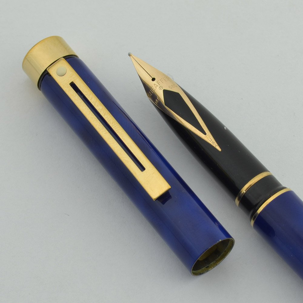 Sheaffer TARGA 1185 Fountain Pen - Blue Marble, Medium (Excellent