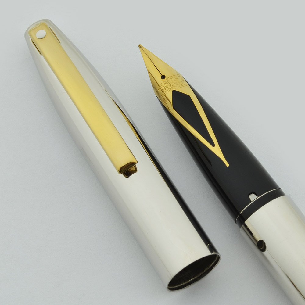 SHEAFFER ボールペン Crest 590 23K Gold Plated Sheaffer Crest Deluxe Fountain Pen (1949-50) - Blue w/Lined