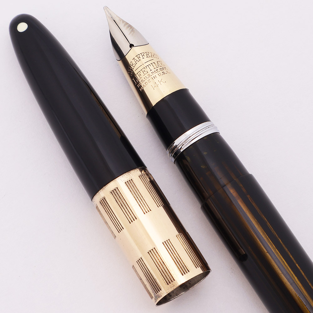 Sheaffer Lifetime Tuckaway 1250 (1940s) - Black w Wide Cap Band