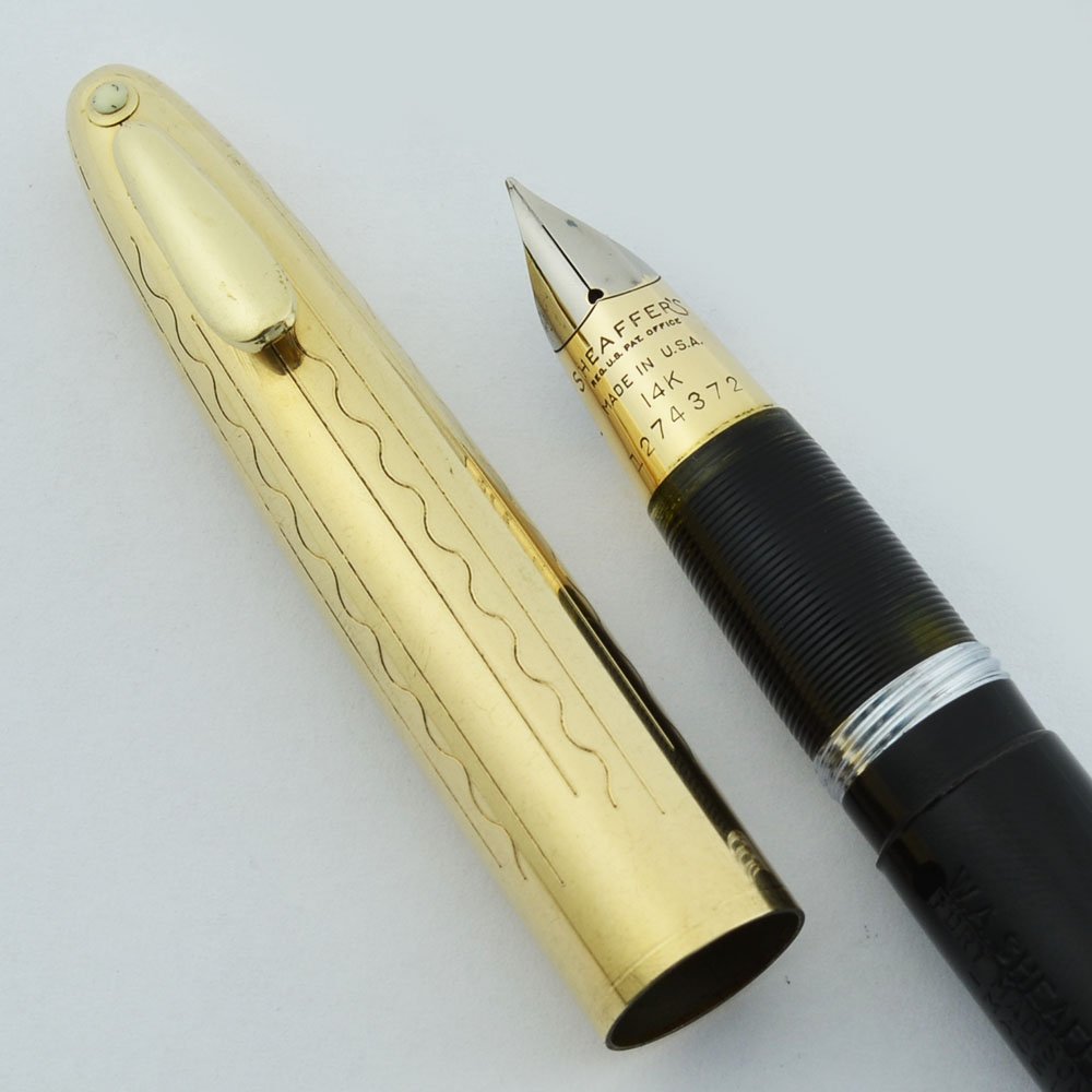 Sheaffer Crest Tuckaway 1750 - Black, GF Cap, Vac-Fil, Extra Fine