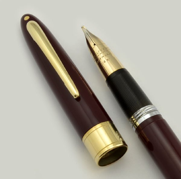 Sheaffer Valiant Snorkel 1950s - Burgundy, Broad (Superior