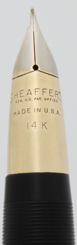 Sheaffer Valiant Snorkel (1950s) - Black w Gold Trim, Fine 14k Nib
