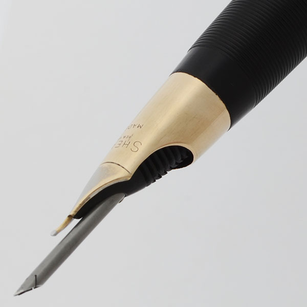 Sheaffer Valiant Snorkel (1950s) - Black w Gold Trim, Fine 14k Nib