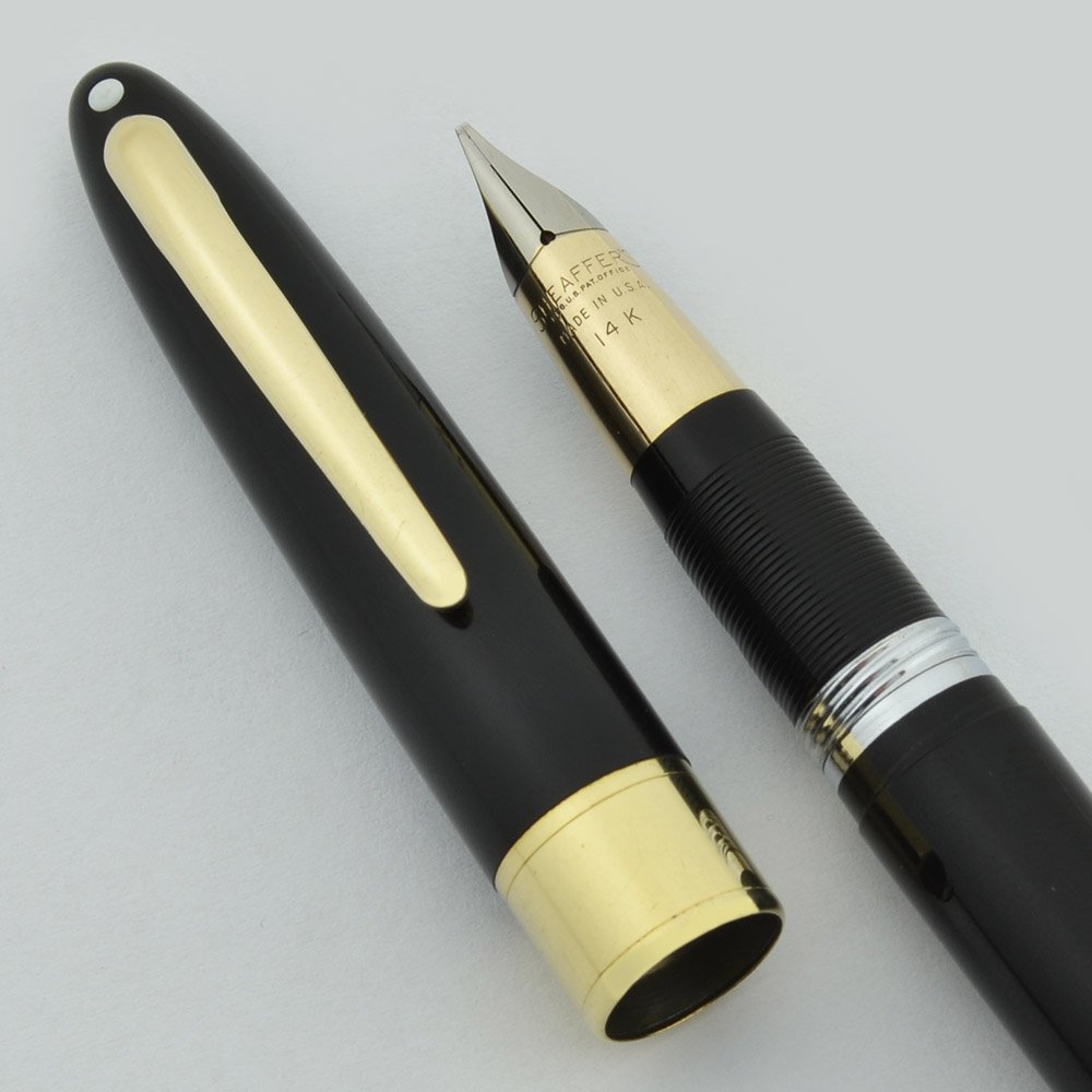 Sheaffer Valiant Snorkel (1950s) - Black, Medium Cursive Italic