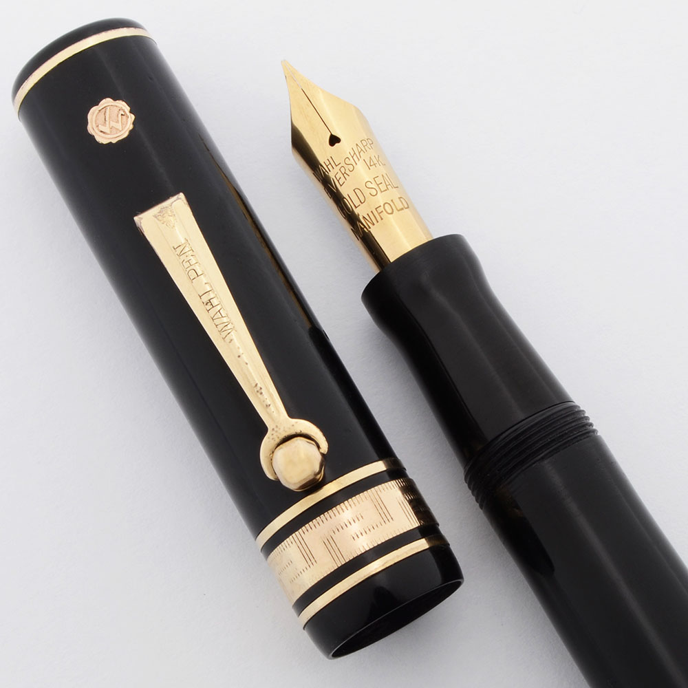 Eversharp Decoband Gold Seal Fountain Pen (1930s) - Black w/GT, Oversize,  Lever Filler, 14k Gold Seal Manifold Nib (Excellent, Restored) - Peyton  Street Pens