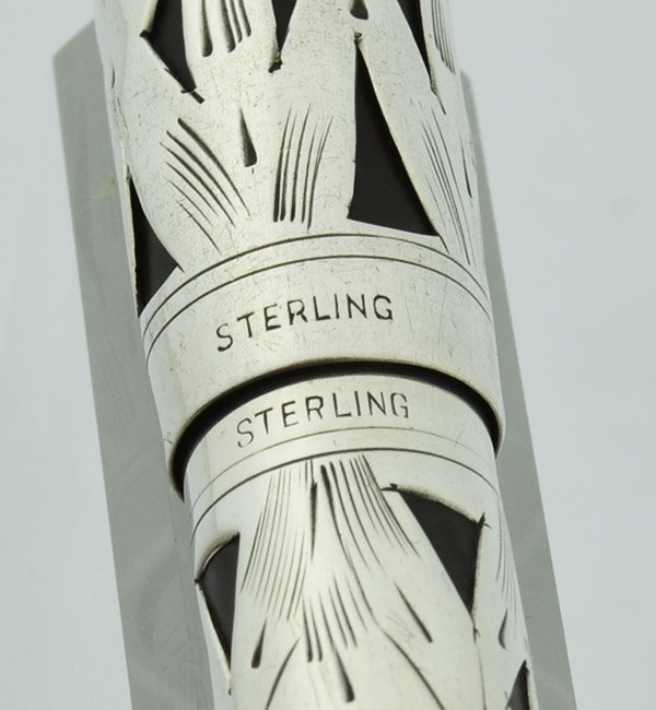 Waterman 452 1/2 V Fountain Pen - Sterling Basketweave Filigree