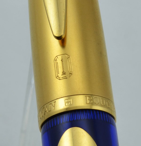 Waterman Edson Boucheron Limited Edition Fountain Pen - Blue and Gold,  Medium 18k Nib (Excellent in Box) - Peyton Street Pens