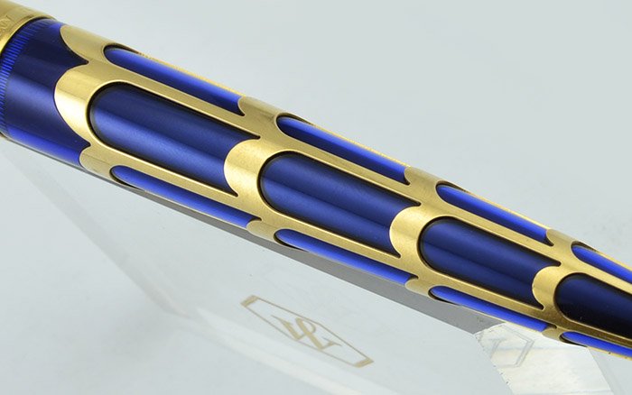 Waterman Edson Boucheron Limited Edition Fountain Pen - Blue and Gold,  Medium 18k Nib (Excellent in Box) - Peyton Street Pens