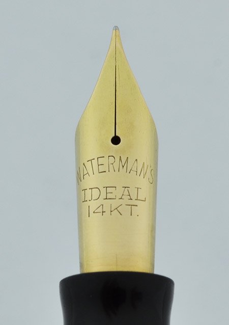 Waterman Crusader Fountain Pen - Black, Gold Cap, Extra Fine Open