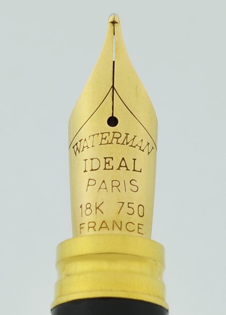 Waterman Gentleman Fountain Pen - Black Lacquer, Gold Trim, Medium