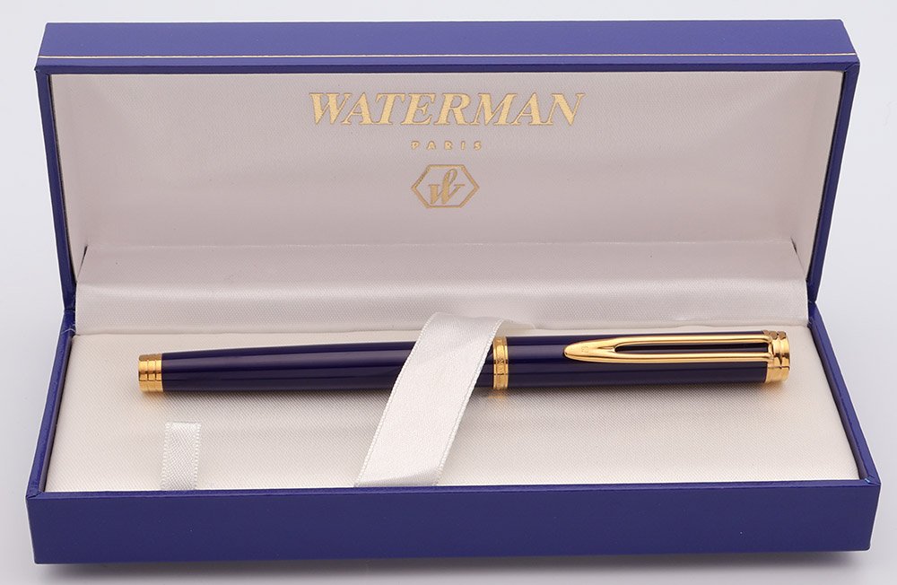 Waterman Gentleman Fountain Pen (1970s-80s) - Blue Lacquer, Gold