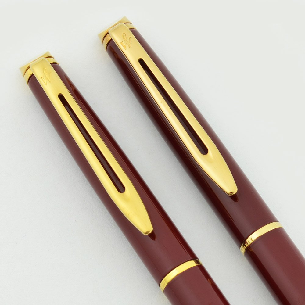 Waterman Hémisphère Ballpoint Pen and Pencil Set - Bordeaux