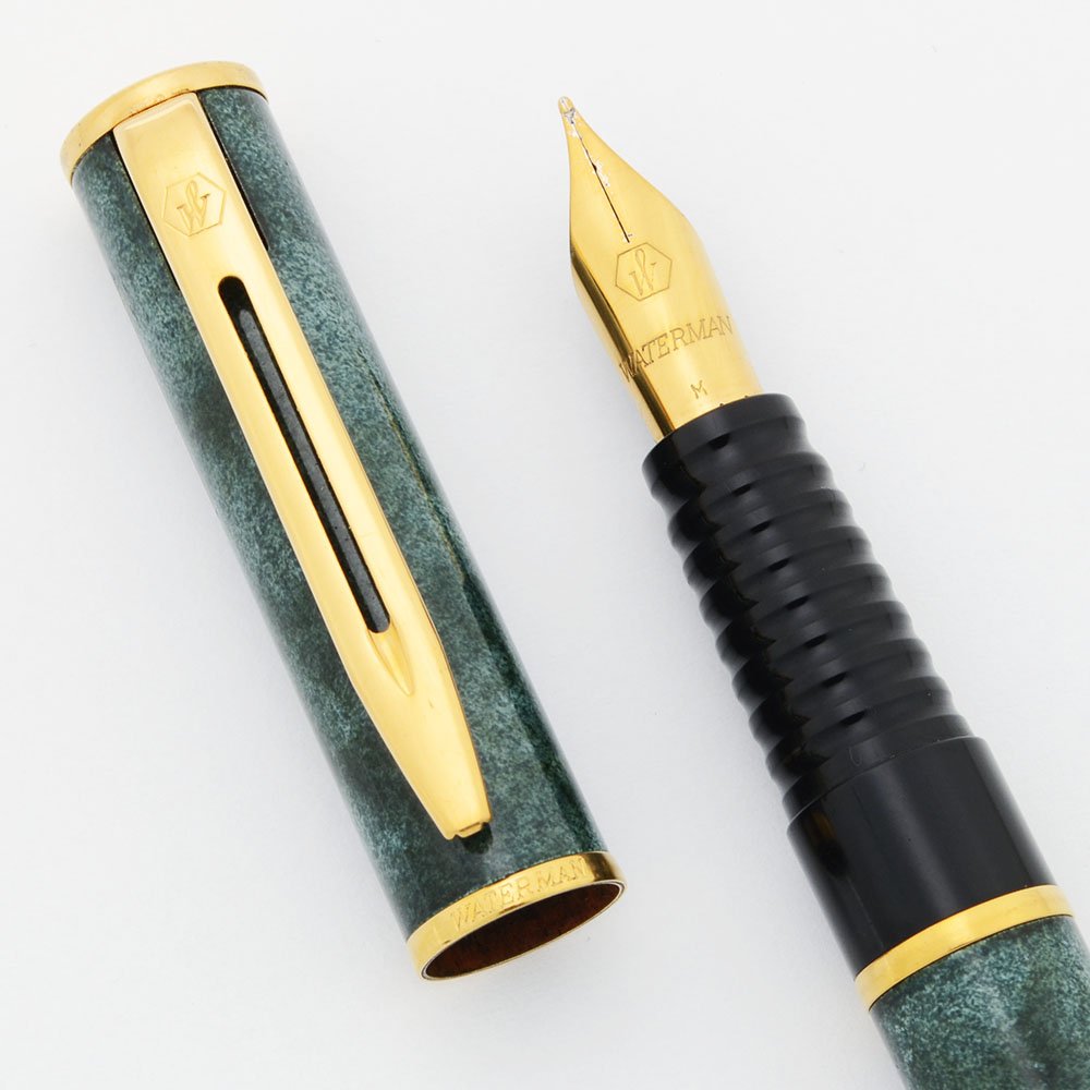 Waterman Laureat II Fountain Pen - Green Marble Lacquer, Medium