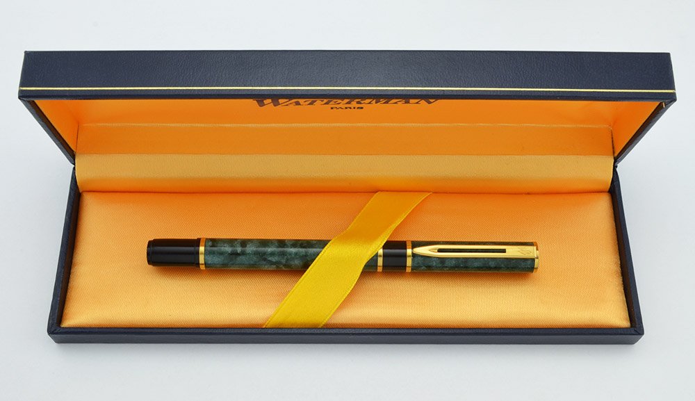 Waterman Laureat I Fountain Pen - Green Marble Lacquer, Fine Nib