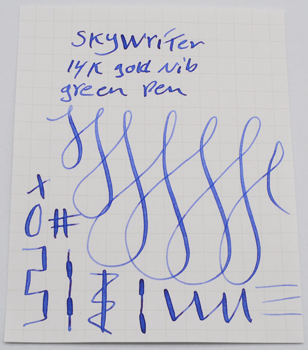 Waterman ALCO Skywriter Canada Fountain Pen Green Marble, Junior Size