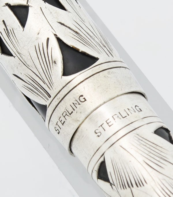 Waterman 452 1/2 V Fountain Pen - Sterling Basketweave Filigree