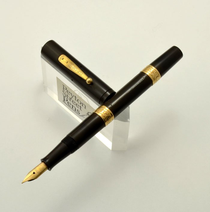 Waterman 52 - BCHR, Early 18k GF Clip, 2 Ornate Bands, Flexible