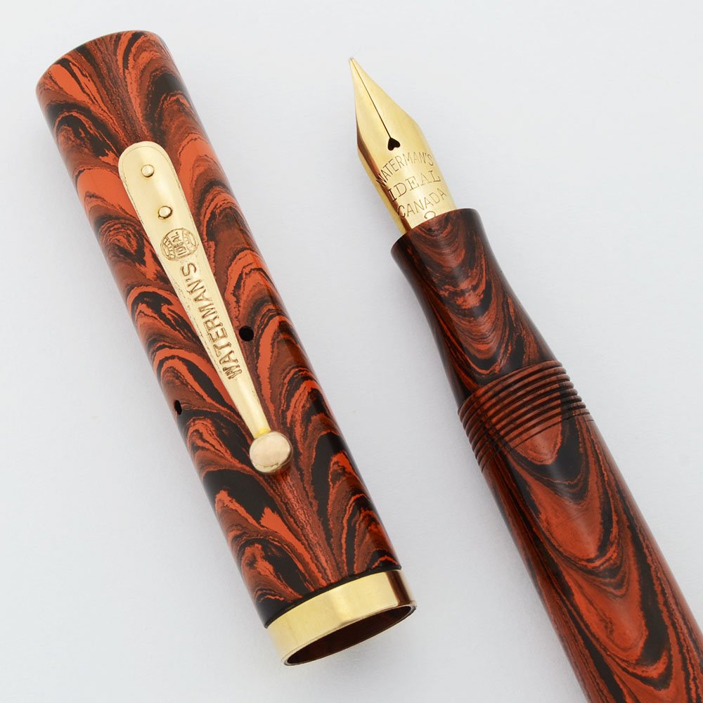 Waterman Ideal Red Rippleウォーターマン 万年筆 52 Waterman 52 Red Ripple Set (Canada) - Fountain Pen