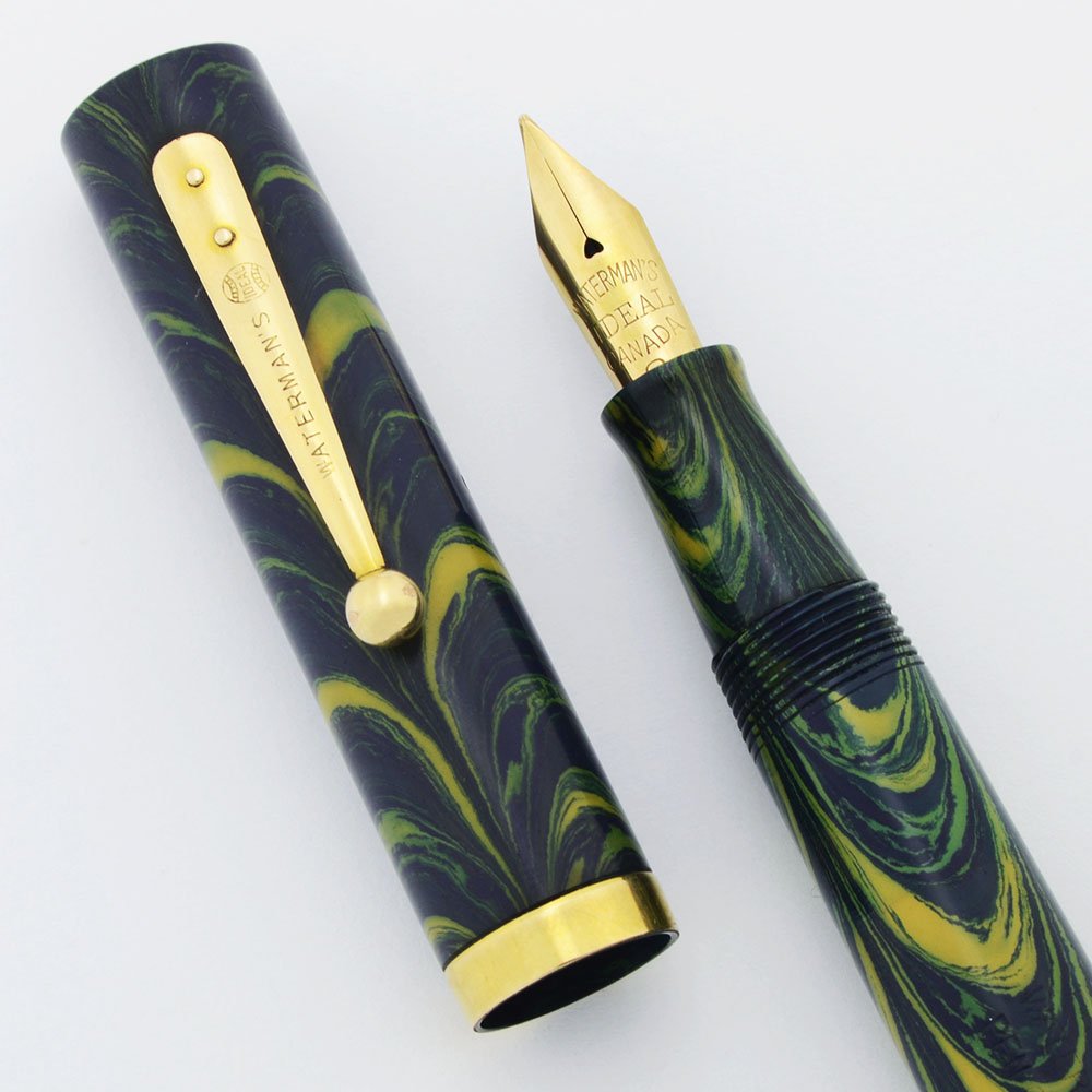 Waterman 52 V Blue Ripple Fountain Pen and Pencil Set