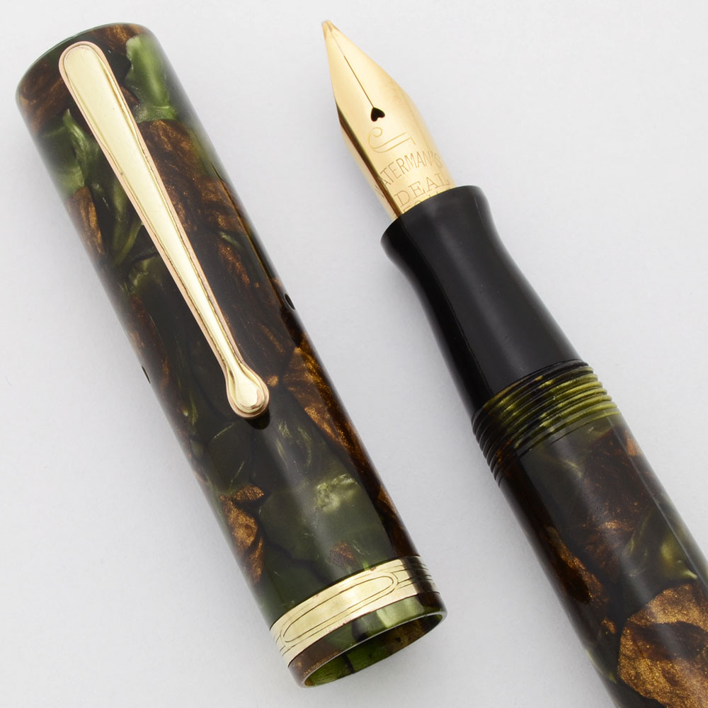 Waterman 94 Fountain Pen (1930s) - Moss Agate, Lever Filler, 14k