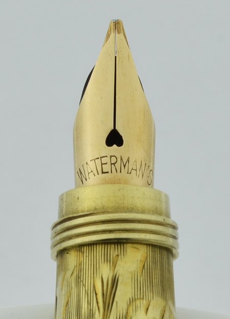 Waterman's Ideal 542 1/2 V Safety Pen - Rare, Solid 14k Gold, Fine Flexible  NY Nib (Superior, Works Well)