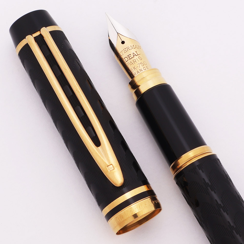 Waterman Le Man 100 Opera Fountain Pen (1980s) - Chased Black, C/C