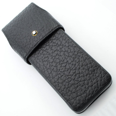 Montblanc Leather Pen Case - Holds 3 Pens, Black Leather (Like New