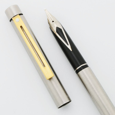 SHEAFFER 万年筆 TARGA 1001 XG Sheaffer Targa 1001XS Slim Fountain Pen - Brushed Chrome w Gold