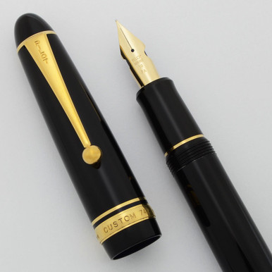 Pilot Namiki Custom 742 Fountain Pen - Black, Gold Trim, Flexible