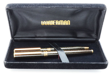 Waterman ★ セレニテ ★ 18K-M Waterman Serenite Fountain Pen - Black w Sterling Band
