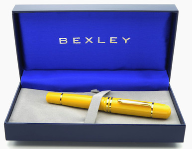 Bexley Magnum Poseidon Fountain Pen - Mandarin Yellow w Gold Trim