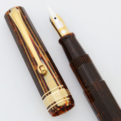 Omas Dama Fountain Pen (1996) - Arco Brown Celluloid, 18k Medium