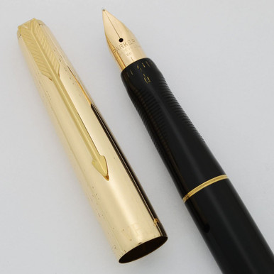 Parker VP Fountain Pen - Black, 1/10 12k GF Cap, 14k Medium