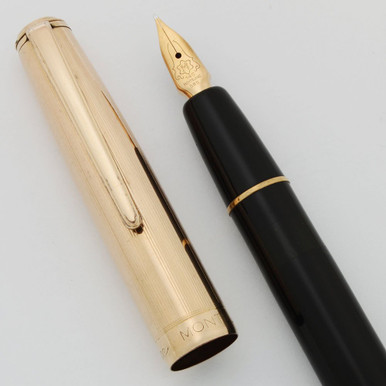 Montblanc 642 Fountain Pen - 1950s, Basic Black w Gold Cap, 14k