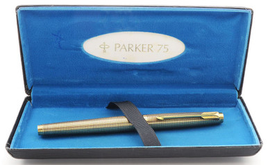 Parker 75 Cisele Fountain Pen - Sterling Vermeil, USA, Flat