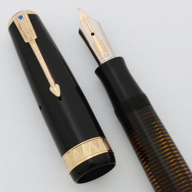 Parker Vacumatic ブラック万年筆 Parker Vacumatic Maxima Fountain Pen (1938) - Double Jewel