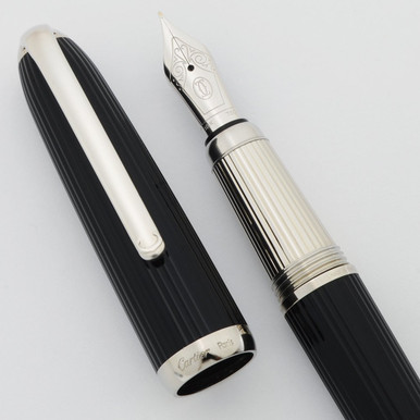 Louis Cartier Stripe Fountain Pen - Godron, Black Composite, Fine