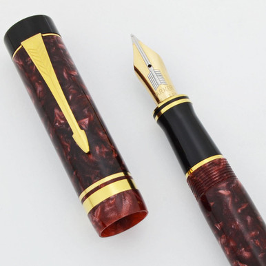 Parker Duofold Centennial Fountain Pen (1987) - Burgundy Marble