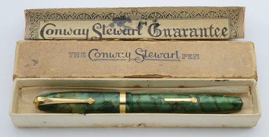 Conway Stewart 84 Fountain Pen - Marbled Green with Gold Veins