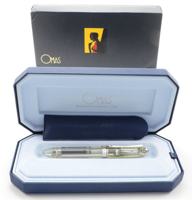Omas 360 Vision Fountain Pen - Transparent, White Gold Trim
