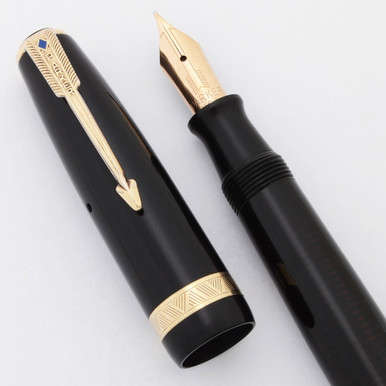 Parker Vacumatic Major Fountain Pen (1944) - Black w GT, Medium