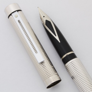Sheaffer Targa 1010 Fountain Pen - Silverplate Checks, Steel Nibs