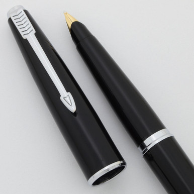Parker 45 Arrow Fountain Pen (UK) - Black, Chrome Trim, Medium 14k