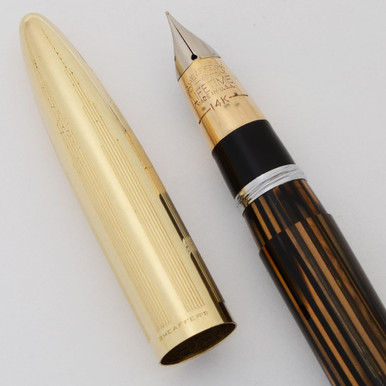 Sheaffer Tuckaway Crest Fountain Pen (1940-1) - Brown Striated w