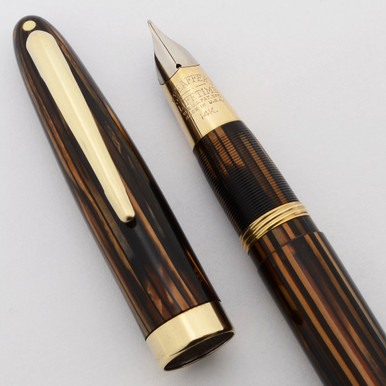 Sheaffer Triumph 1000 Fountain Pen (1940s) - Brown Striated, Vac