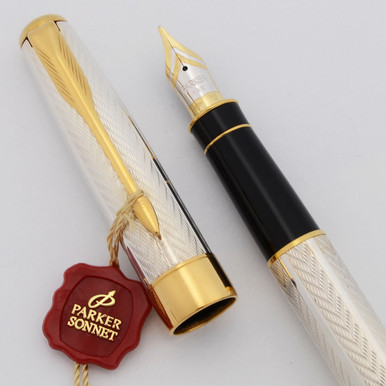 Parker Sonnet Fountain Pen (2002) - Sterling Fougere, C/C, Medium