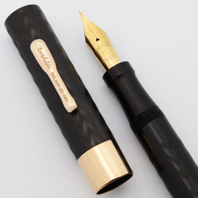 Conklin #76 Oversize Fountain Pen (1920s) - Black Chased Hard