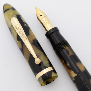 Sheaffer Balance 5-30 Combo Fountain Pen (1930-31) - Black & Pearl, w/GT,  1.1mm Leads, Fine Nib (Excellent, Restored)