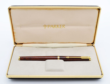 Parker 180 Fountain Pen -- Brown (Thuya) Marble, F/B Reversible