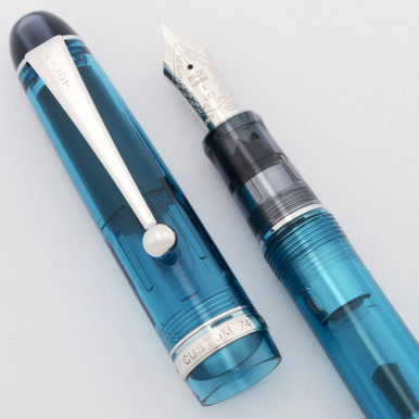 Pilot Custom 74 Fountain Pen (2018) - Teal, Rhodium Trim, C/C, 14k